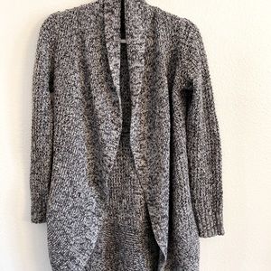 Derek Hear Grey and Black Knit Cowl Neck Cardigan
